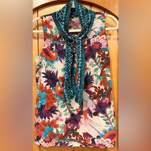 Kobi Halperin Multicolor Floral Blouse with Tie Neck
